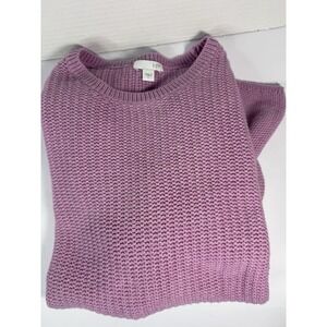 NEW J. JILL Sweater Size Large Amethyst Long Sleeve Pullover Cotton Blend Soft